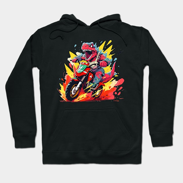 dino rider Hoodie by dorapeterx